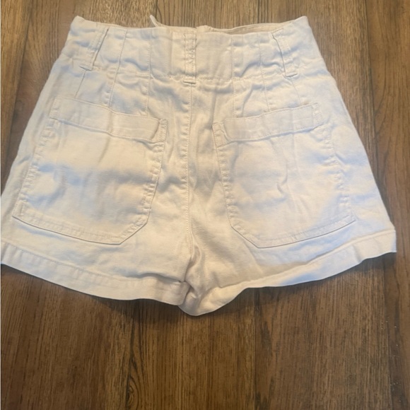 Anthro Maeve The Colette Linen Blend High Rise Magic Fabric White Shorts Size 25 - Picture 15 of 16